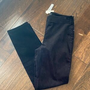 STRAIGHT LEG STRETCH VELVETEEN PANTS size 10L black pull up